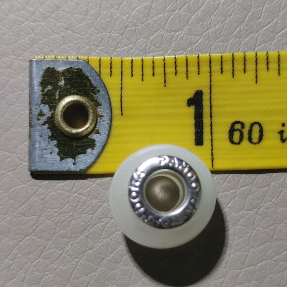 Pandora Sterling Silver Murano Art Glass Charm Beads Set of 3 White Purple Green - Picture 4 of 11